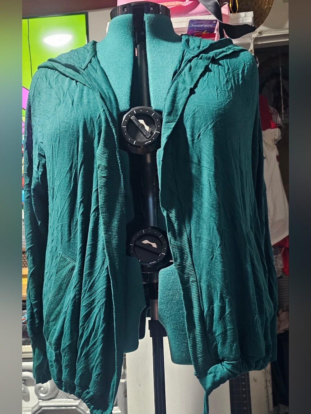 Torrid Super Soft Hooded Cardigan Open Front Green